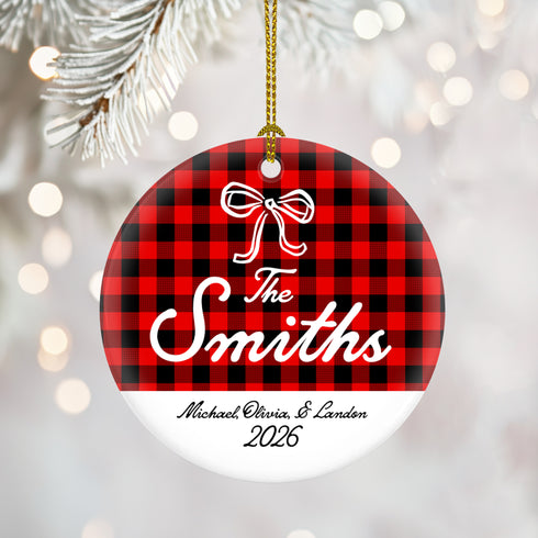 Buffalo Plaid Family Ornament