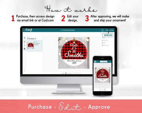 Buffalo Plaid Family Ornament