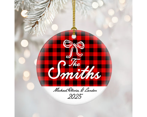 Buffalo Plaid Family Ornament