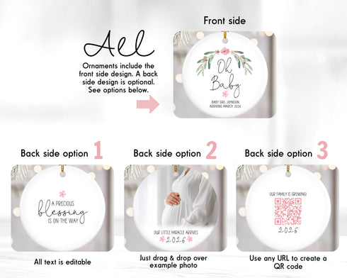 Oh Baby! Pregnancy Announcement Ornament