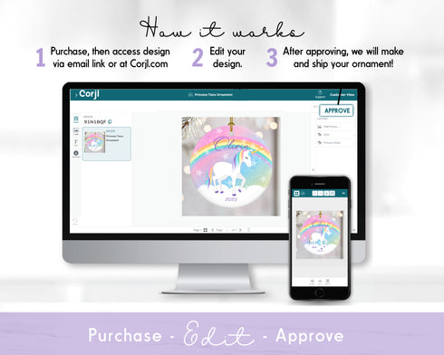 Rainbow Unicorn Ornament