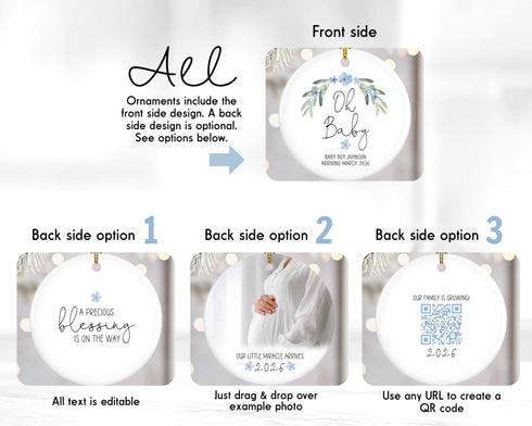 Oh Baby! Pregnancy Announcement Ornament