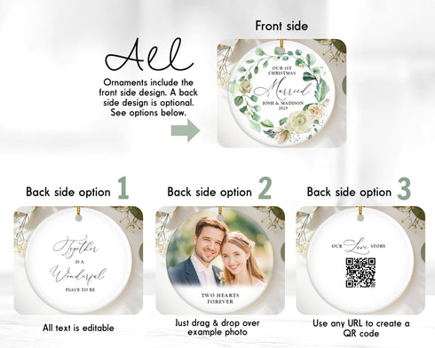 Ivory Rose Wreath Married