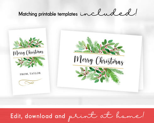 Evergreen & Holly Couples Ornament